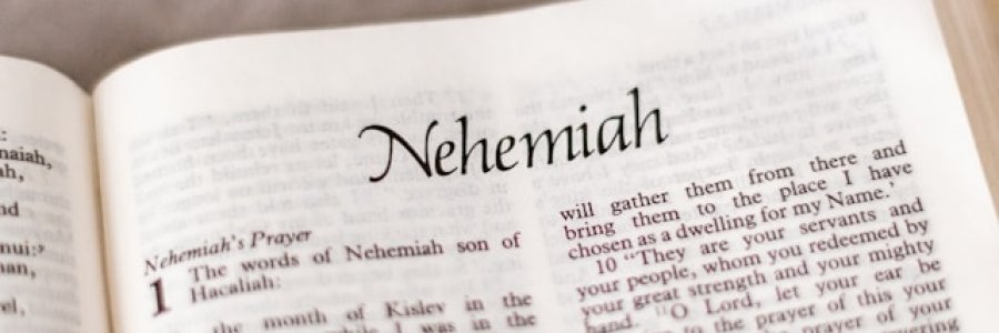 Image shows the first page of the book of Nehemiah.